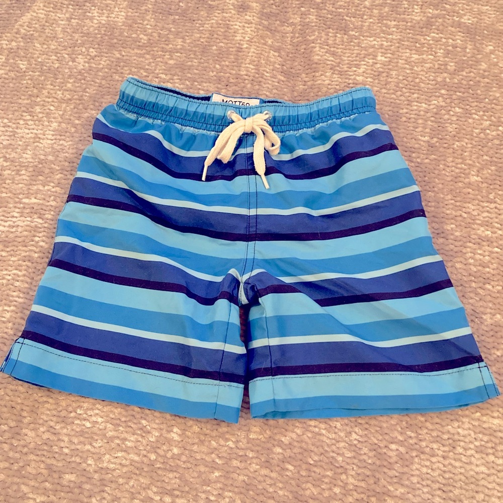 Mott50‎ Blue Striped Swim Trunks Boys Size 4/5